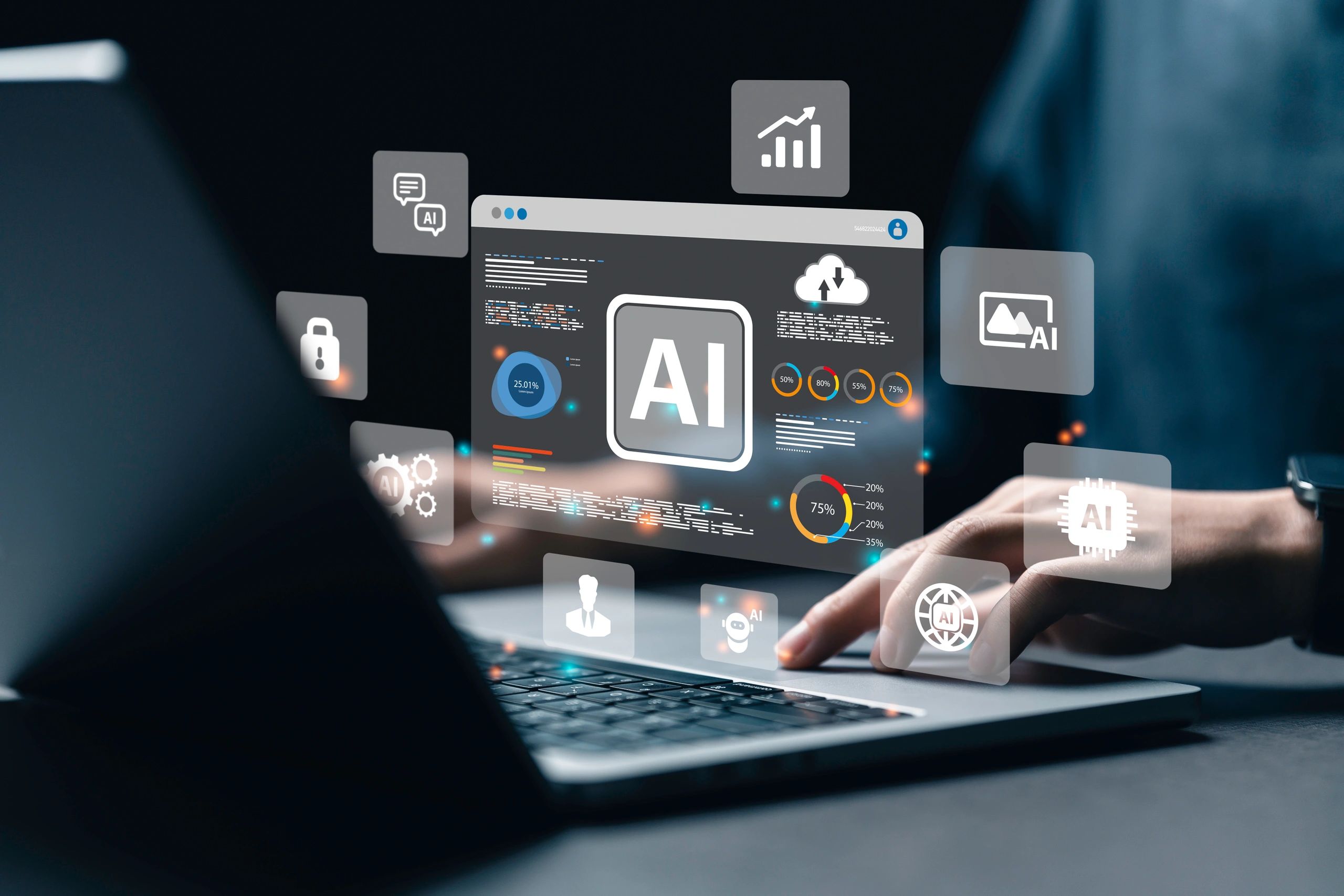 a data analyst using technology AI for working